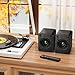 Saiyin Powered Bluetooth Bookshelf Speakers, 40W Record Player Speakers with 3'' Dual Cone Drivers for Full Range in Powerful Sound, Stereo Speakers for Turntable PC TV AUX/Optical/TV-ARC Input