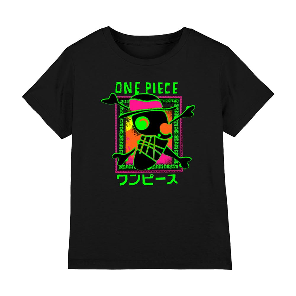One Piece Abstract Logo Kids T-Shirt, Black, 7-8Y