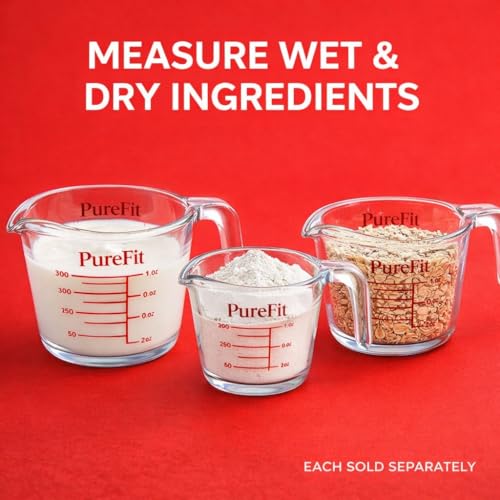 Image of PUREFIT Glass Measuring Cup /Mug /Jar for Kitchen | 1000ml | Microwave, Oven, Freezer & Dishwasher Safe | Borosilicate Glass Measuring Cup for Milk, Water & Ingredients