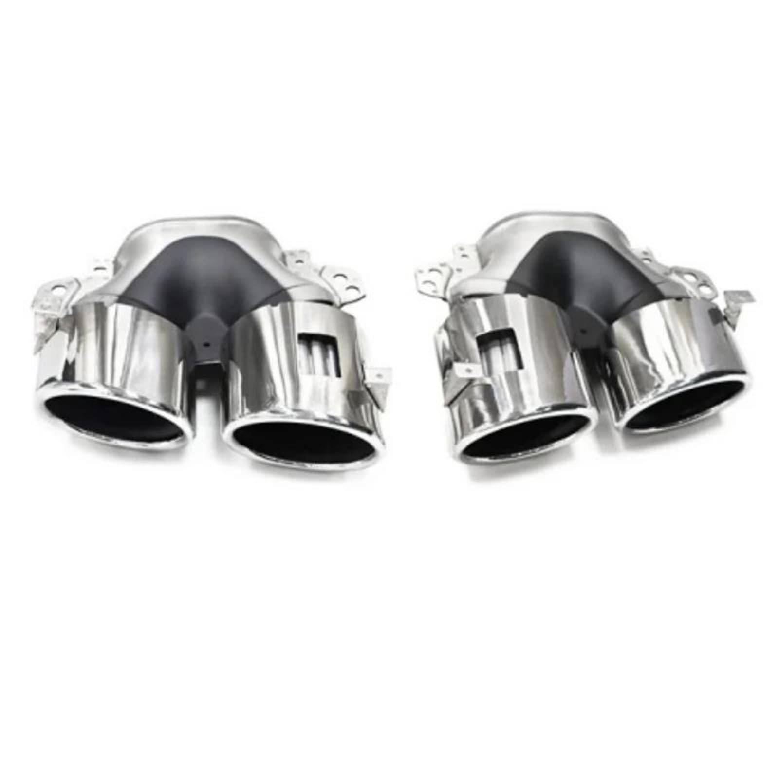 Rura Wydechowa Wydechowa Czterowylotowa Rura Wydechowa Ze Stali Nierdzewnej Dla Mercedesa Dla Benz A35 CLA34 GLA35 GLB35 Ulepszenie A45 CLA45 GLA45 GLB35 AMG(Silver)
