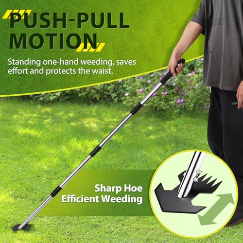 image for CAROD Hoe Garden Tool, Scuffle Garden Hoe for Weeding with 30-60 Inch 