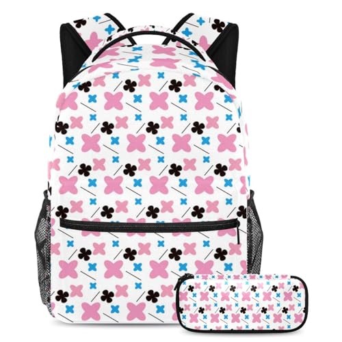 Sac à dos voyage étudiant motif géométrique pour ados actifs