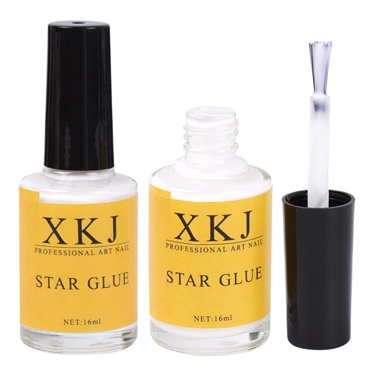 star glue for nail art,1pcs Nail Art Glue for Foil Sticker Nail Transfer Tips Decorations Adhesive White,