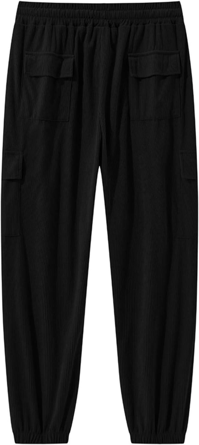Mens Corduroy Joggers Pants Athletic Cargo Joggers Tapered Leg Pant
