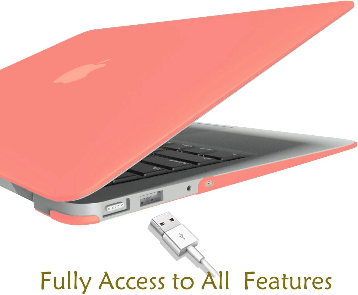 MacBook Case,Laptop Case,Plastic Hard Case,Only Compatible for MacBook 12 Inches Retina Display(A1534) with Keyboard Cover,Screen Protector,Cleaning Brush (Coral Orange)