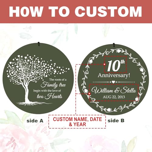 Image of ASTARIN Tree of Life Wind Chimes, Personalized Wind Chimes for 50th Anniversary for Parents Couple, Romantic Idea for Mom Dad Keepsake Gifts