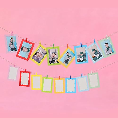 Miniatura 2 de Juego de 2 portarretratos para colgar fotos con clips, decoración de pared perfecta para dormitorio de adolescentes, hogar, cubículo, oficina, ondas