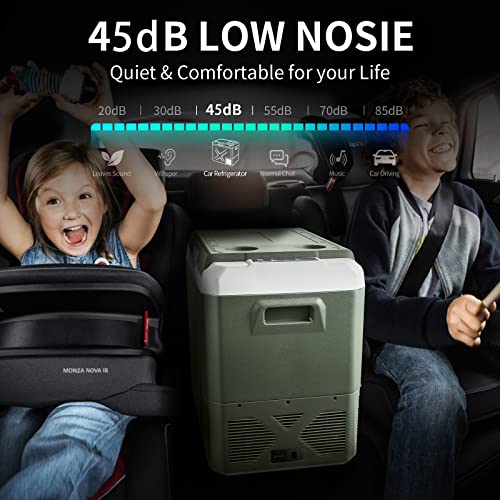 Bodegacooler 12 Volt Car Refrigerator, Car Fridge Wifi App Control, 53Quart (50L) Rv Electric Cooler, -4℉-68℉ Protable Freezer 12/24V Dc 100-240 Volt Ac For Outdoor Camping Travel Vehicles Home Use #TOP5