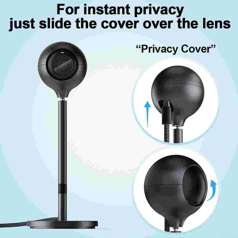 Webcam 1080P HD para Switch 2 con USB-C, basada en antideslizante, orientable, cámara de 2 MP para tableta/modo TV, color negro