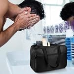 FITDON Full Size Toiletry Bag Large Travel Wash Bag, Portable Makeup Bag Organizer Waterproof Shaving Bag Gym Shower Bathroom Bag, Black