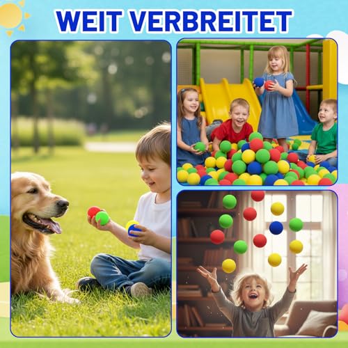 WangVipfei 16 Stück weiche Schaumstoffbälle, 5 cm Durchmesser, Ideal für Indoor Spiele