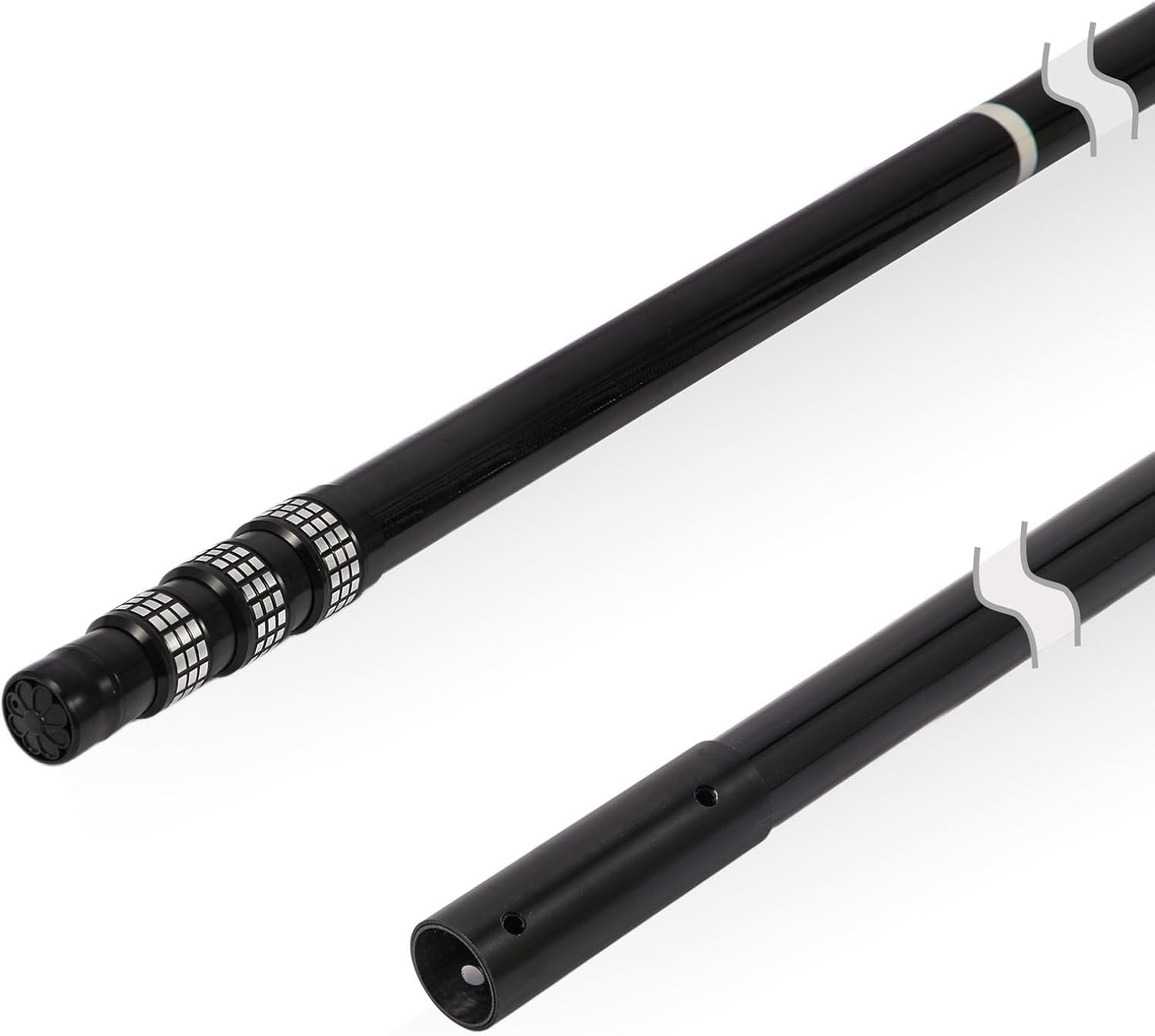 Swimming Pool Pole Carbon Fiber, 4-Section Telescopic 15 Foot, Lightweight and Easy to Grip Adjustable Cleaning Pole, Used for Pool Cleaning, Connected to Fishing net, rake, Brush