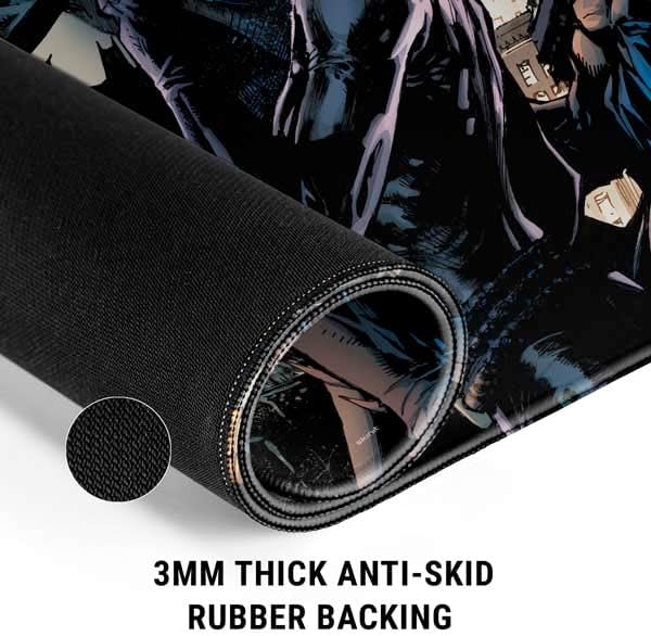 Skinit Small Gaming Mouse Pad - Officially Licensed Batman and Catwoman Design with Stitched Edges, Waterproof, Non-Slip Rubber Base, Desk Mat for Keyboard & Mouse, 12.6" x 11" inches