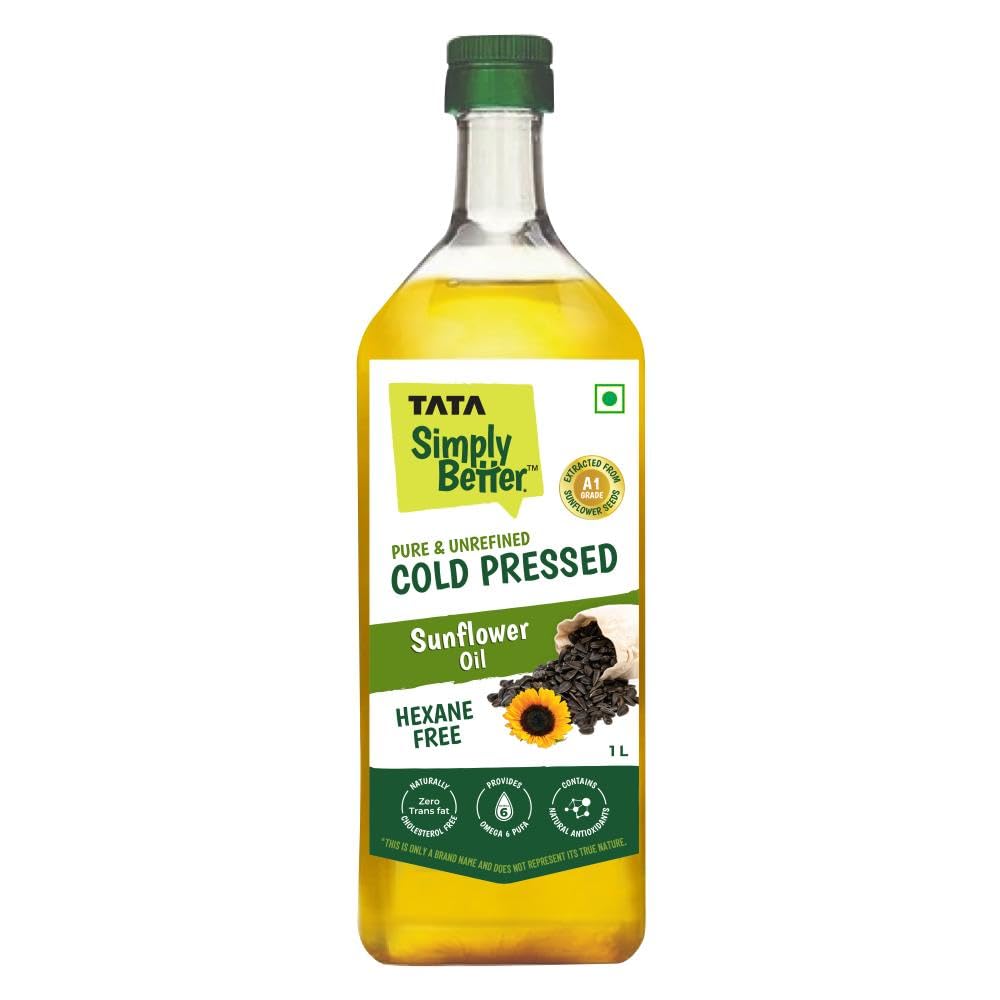 Tata Simply Better Cold Pressed Sunflower Oil, 1L