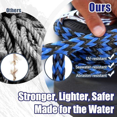 Image of Boat Tow Rope 60ft 1-6 Riders, Floating Ropes for Towable Tubes