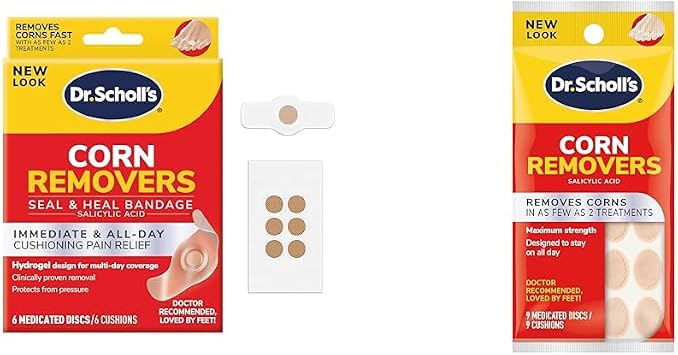 Dr. Scholls Corn Removers Bundle - Removes Corns Fast, Cushioning Protection, 6 & 9 Count