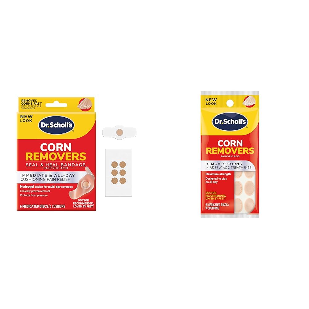 Dr. Scholl's Corn Removers Bundle - Removes Corns Fast, Cushioning Protection, 6 & 9 Count