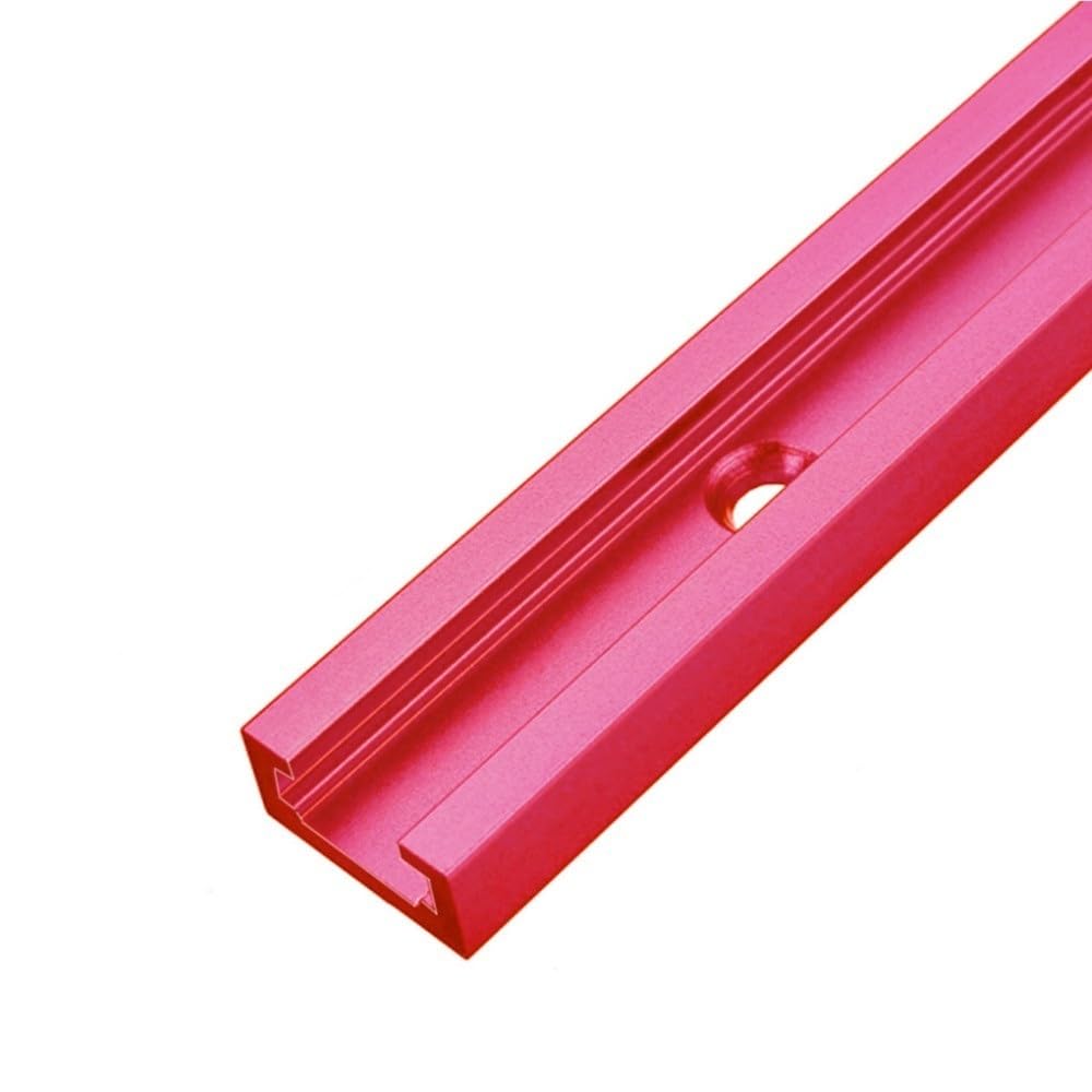 Gonchenjiu Red Aluminum T-Slot Bar Woodworking T-Slot Slide Track Silvery/Red/Blue, 300-500Mm Length Aluminium Miter T Jig 1Pc(,400Mm)