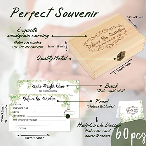 60Pcs Advice And Wishes For The Mr And Mrs, Wedding Advice Cards For Wedding Games, Bridal Shower Guest Book Advice Cards Box For Bride And Groom, Well Wishes & Date Night Ideas For The Mr And Mrs #TOP2