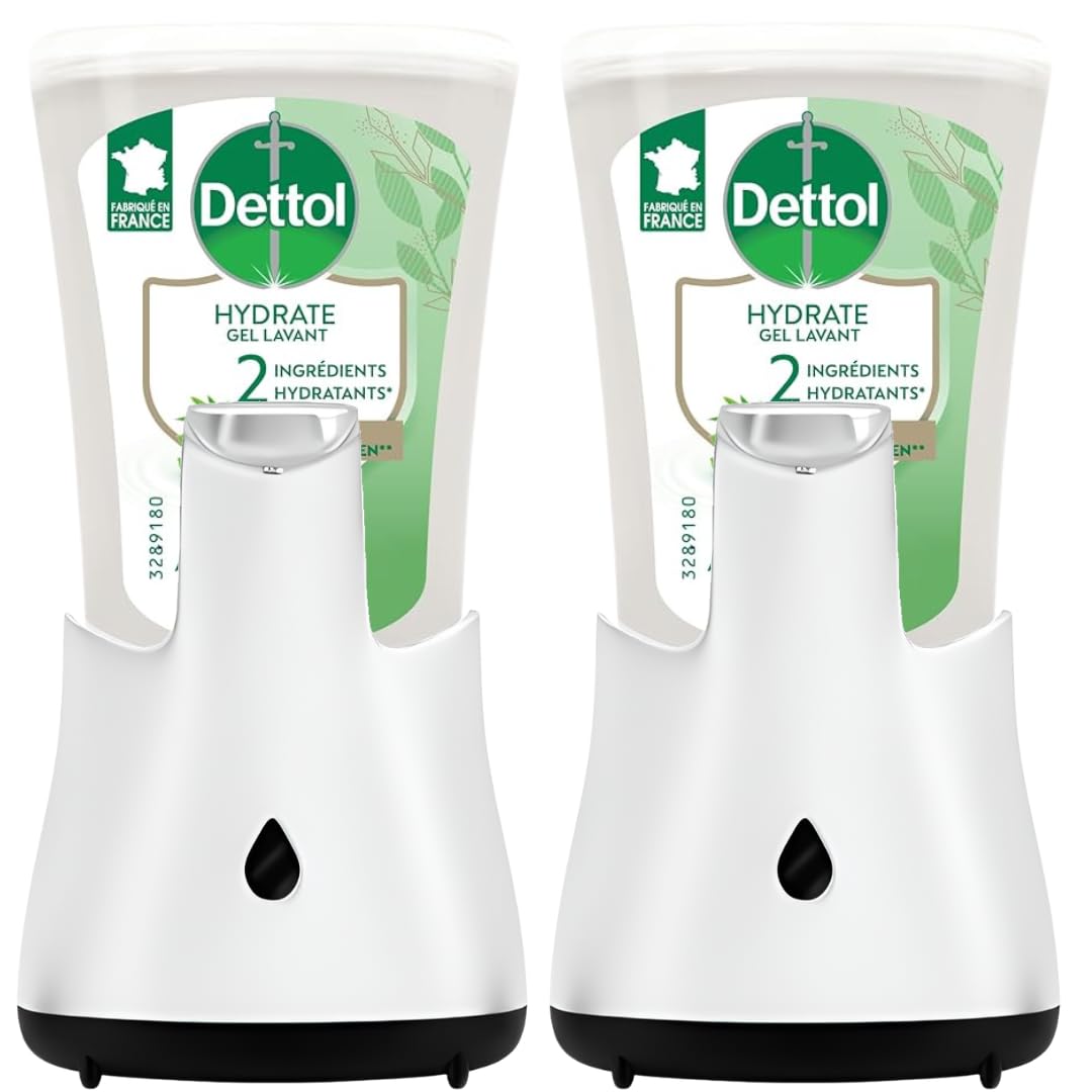 DETTOL Lot de 2 No Touch kit - Distributeur Automatique et Gel Lavant Mains Aloe Vera