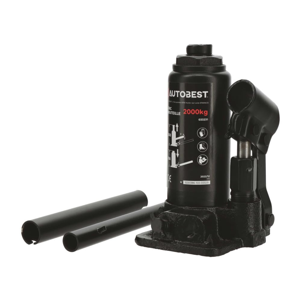Autobest Cric hydraulique Bouteille 2 Tonnes de 158 à 308 mm