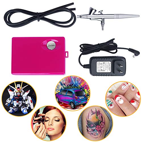 Airbrush Makeup Kit, Fy-light Cosmetic Makeup Airbrush System, Nail Art Airbrush Kit for Face, Nail, Temporary Tattoos, Cake Decorating, Painting - Pin