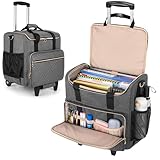 LUXJA Rolling Teacher Bag with Laptop Compartment and Detachable Dolly, Multifunctional Rolling Teacher Tote Bag (Patent Pending), Gray