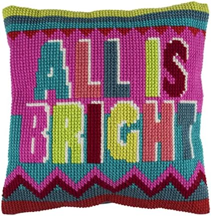 Trimits Cross Stitch Cushion Kit, Back Included, Pre Printed Canvas, Yarn and Needle 40 x 40cm (15.75 x 15.75in), Robin, GCS70, 40 x 40cm (15.75 x 15.75)
