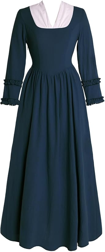 Colonial Dress Womens Pioneer Costume Historical Clothing