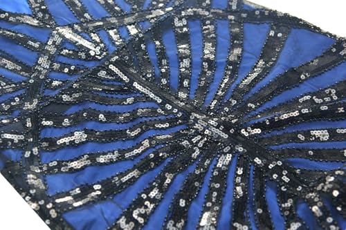 Image of Women Evening Maxi Long Dress 1920s Sequin Mermaid Hem Wedding Prom Gown Costume w / 20s Gatsby Accessories Set