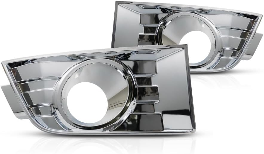 For Ford Edge Fog Light Cover 2007 08 09 2010 Driver and Passenger Side Pair/Set | Chrome | w/Light Hole | DOT/SAE Compliance | FO1038107 + FO1039107 | 7T4Z17E811B + 7T4Z17E810B