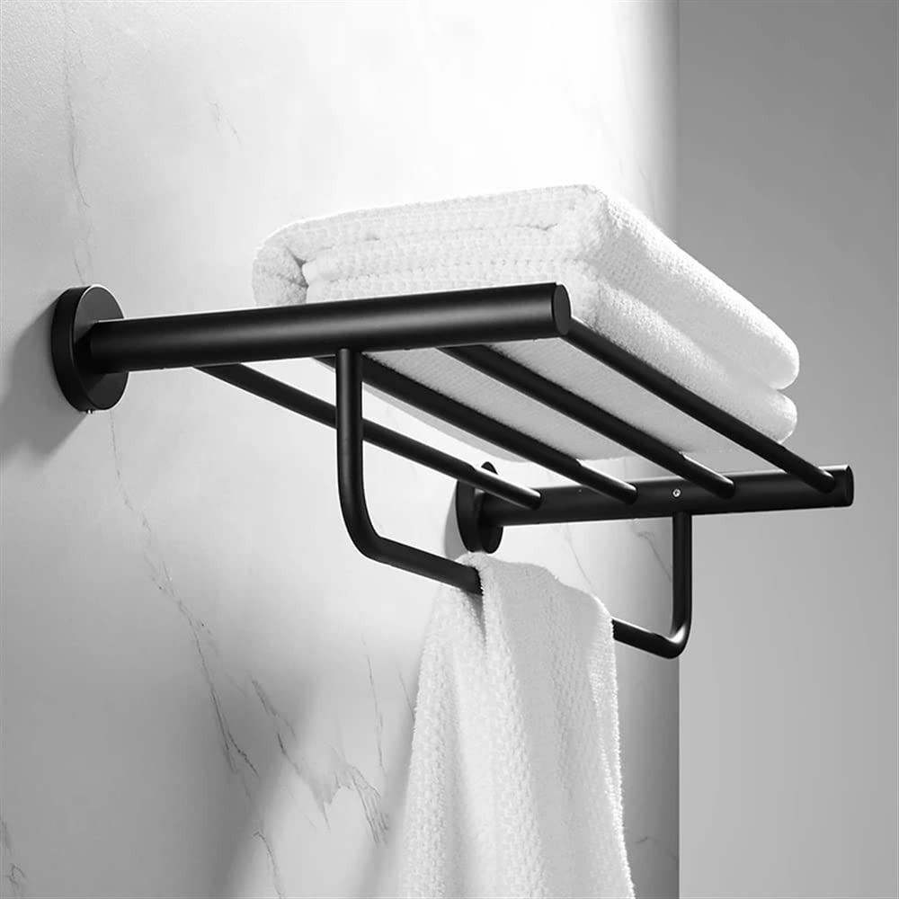 Toallero negro antióxido para solucionar baños sin espacio