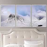 3 Piece Framed Canvas Wall Art Snow Mountain Canvas Prints Home Artwork Decoration for Living Room,Bedroom - 16