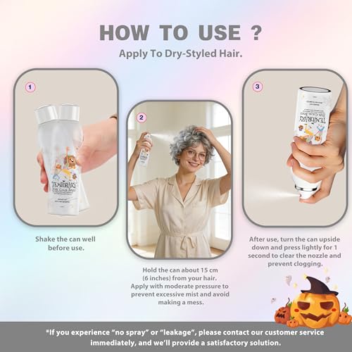 Spray temporal para cabello blanco plata 150 ml miniatura 4