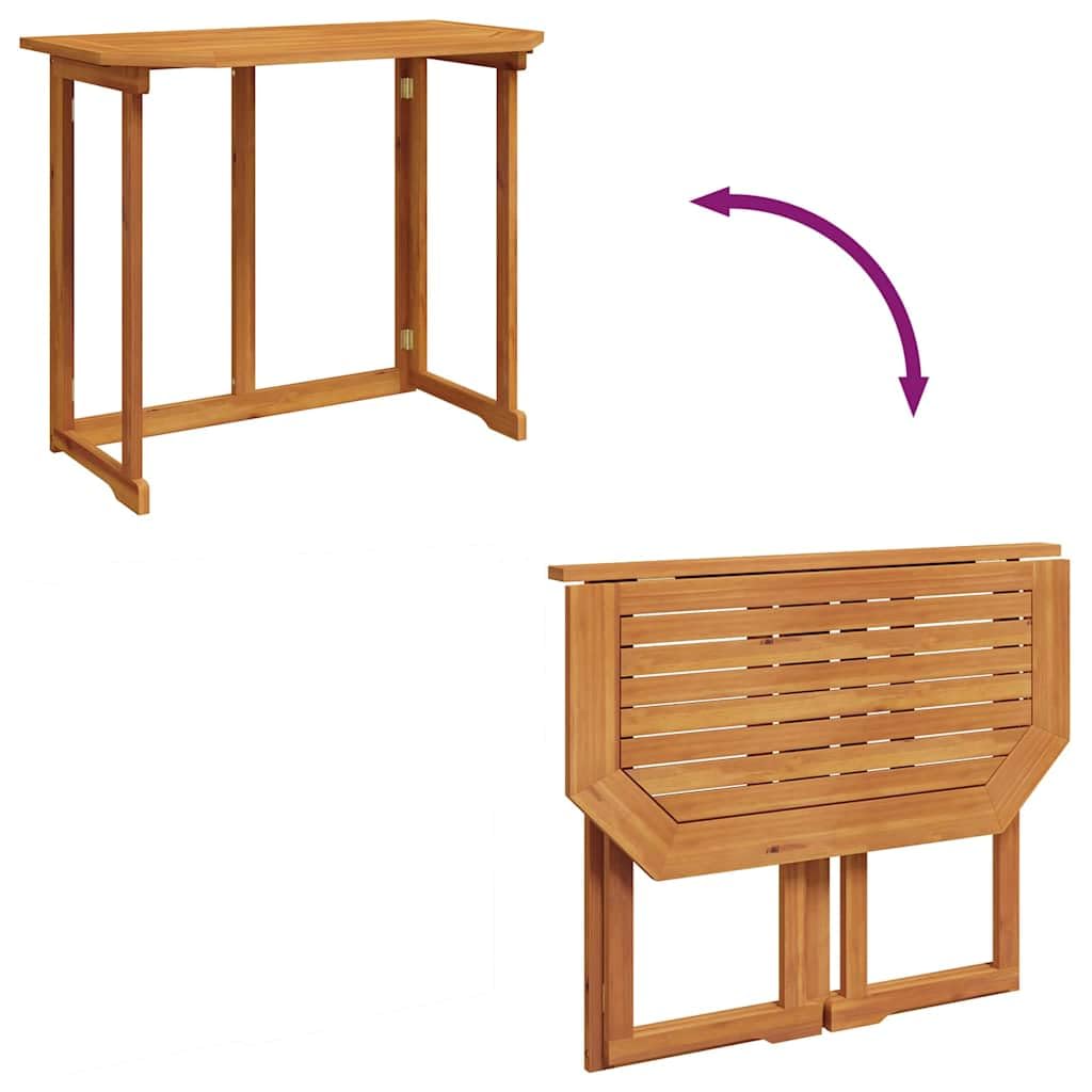 vidaXL Mesa Plegable para Balcón Mobiliario de Terraza Madera Maciza de Acacia