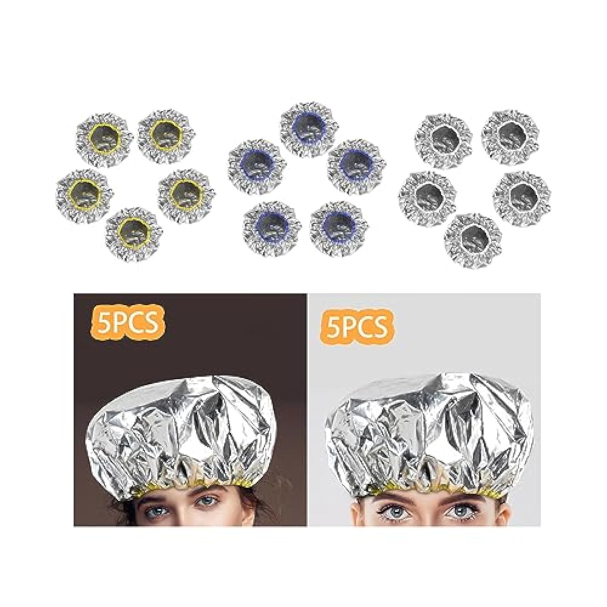 5Pcs Aluminum Foil Hair Caps Shower Cap Dyeing