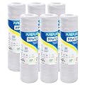 PUREPLUS 10 Micron 10"x2.5" Whole House String Wound Sediment Filter for Well Water, Replacement Cartridge for Universal 10 inch RO System, WP-5, Aqua-Pure AP110, CFS110, Culligan P5,WFPFC4002, 6Pack