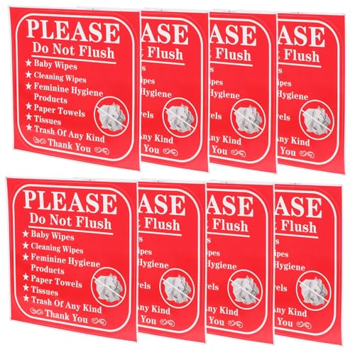 Parliky 24pcs Do Not Flush Stickers Instructional Decals for Toilets Prevent Clogs for Home Commercial Bathrooms Easy to Understand Reminders