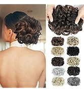 Liliyab Messy Hair Bun Hair Piece, Hair Buns Hair Piece, Combs in Ponytail Curly Synthetic Hair E...