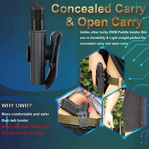 Cavebear Owb Paddle Holster Only For Springfield Armory Xd-S 9Mm/.40/.45 3.3" Barrel, Xd-S Mod.2 3.3''Barrel,Polymer Outside Waistband Tactical Gun Holster,Right Hand #TOP5