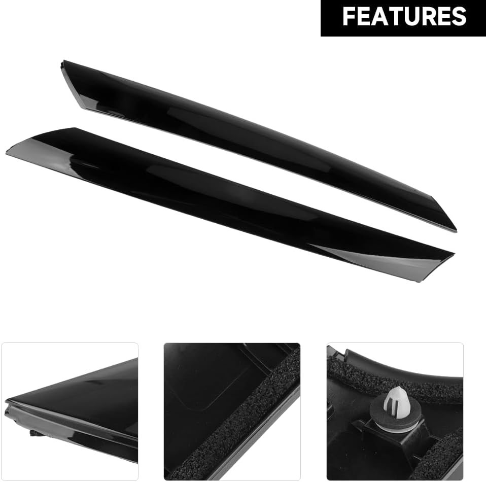 Front Left and Right Windshield A-Pillar Trim Panel Molding Garnish for Kia Soul 2010-2013 | Driver and Passenger Exterior Side Windshield Pillar Trim | Replaces 861702K500, 861702K000