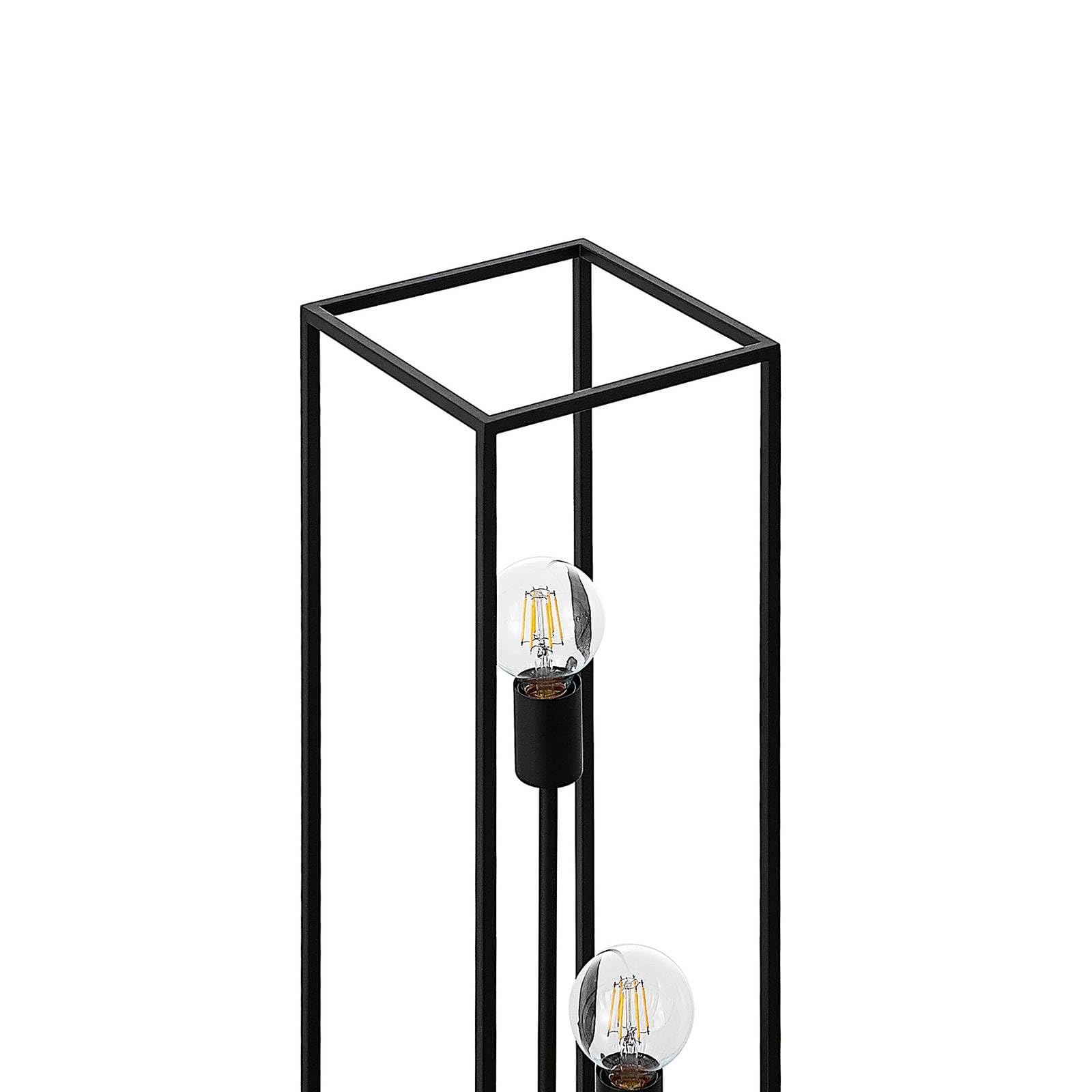 Lindby Stehlampe Wohnzimmer, Stehleuchte schwarz Metall Ecklampe 3x E27 Leuchtmittel Leselampe Standleuchte Wohnzimmerlampe Standlampe