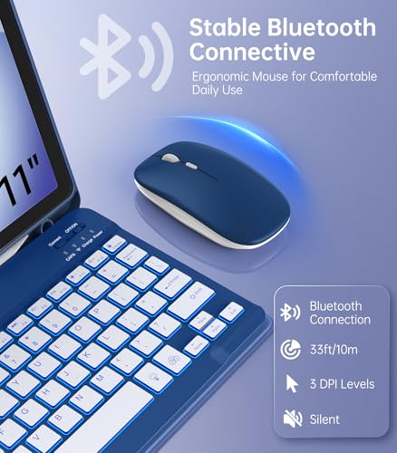 MoKo Tastaturhülle für Samsung Galaxy Tab A11+/A9+ Plus 11'' mit Maus,Blu – Ansicht 6