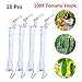 Produktbild Ridecle 10 Stück Tomato Hook, Tomatenhaken mit Schnur, Krawatten und Stützen, V-Typ-Schnur am Haken, Gartenpflanzen-Gemüsepflanzen-Stützwerkzeug, 10 m