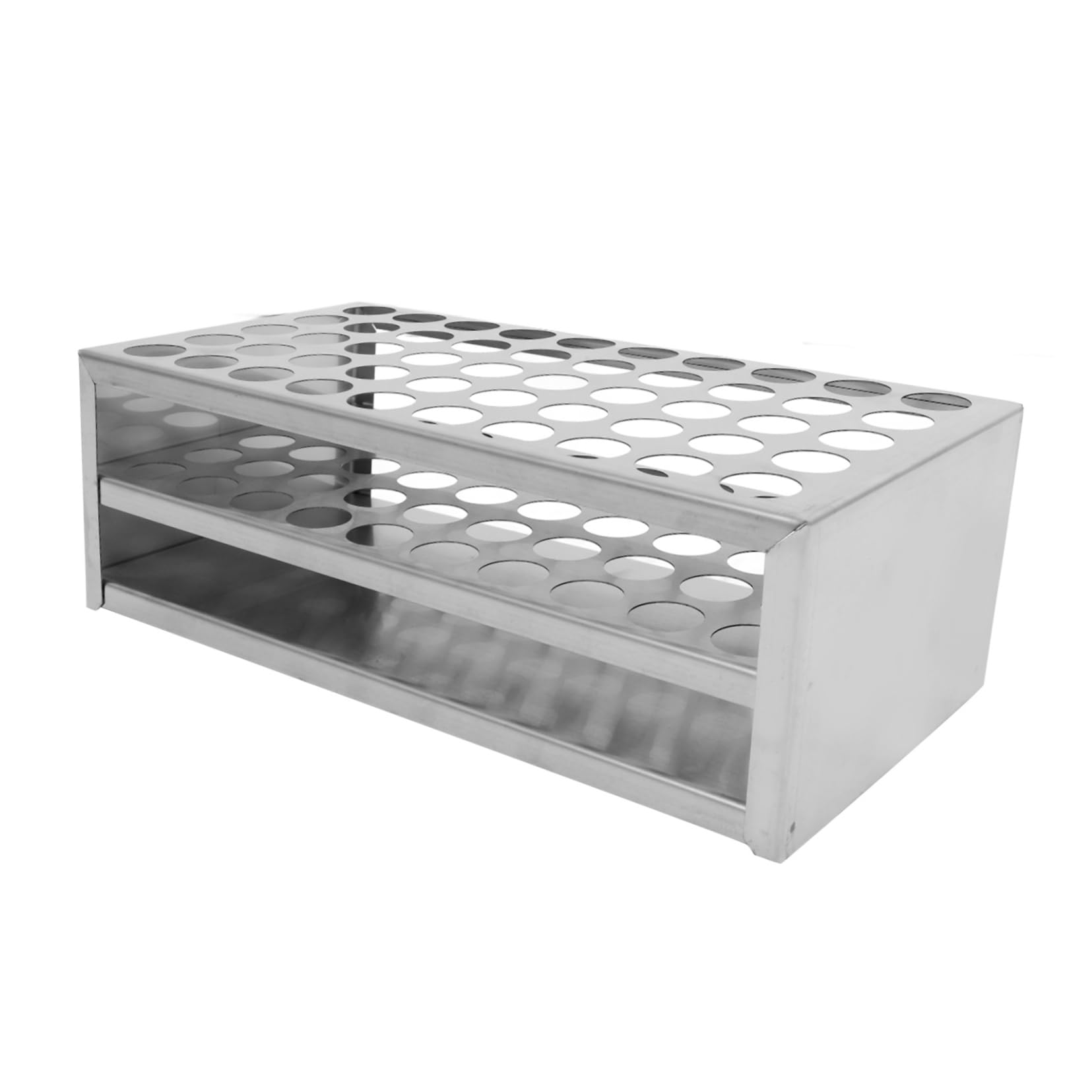 Mobestech Gradilla Para Tubos De Ensayo Soporte De Acero Inoxidable 50 Ranuras Para Diámetro ≤19mm Organizador De Laboratorio