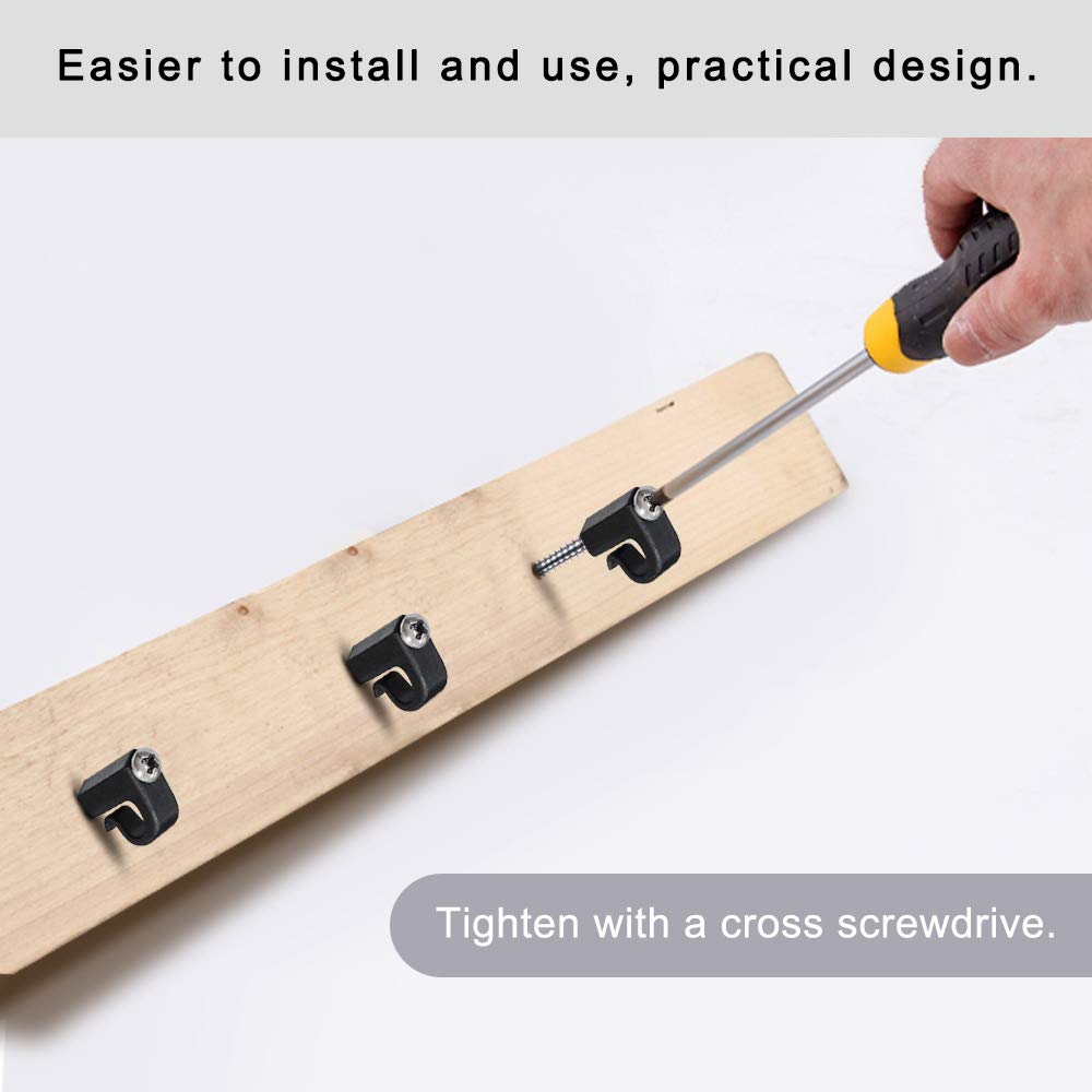 SELEWARE Q-Hanger, 20 ganci per luci di Natale, con viti a croce per garage, festa di Capodanno, per esterni, cavo facile da rilasciare e luci LED fatate, molto resistenti