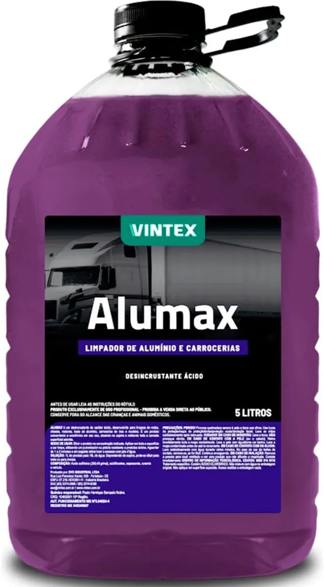 Alumax Aluminum cleaner/Aluminum cleaner, engine cleaner, chassis cleaner, body cleaner, automotive degreaser Shampoo. 5 LITERS/169,07 fl oz.