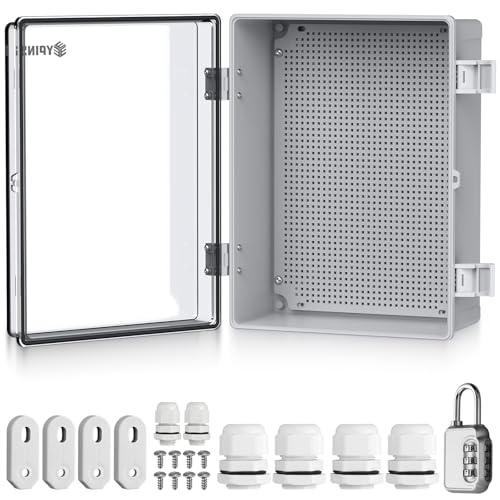 EYPINS Boîtier Électrique Étanche IP67 Extérieur en ABS Épais 3mm Coffret de Jonction Étanche avec Plaque Résistant à 60kg Imperméable pour Piscine, Jardin,Projets DIY (40 * 30 * 16cm-Transparent)