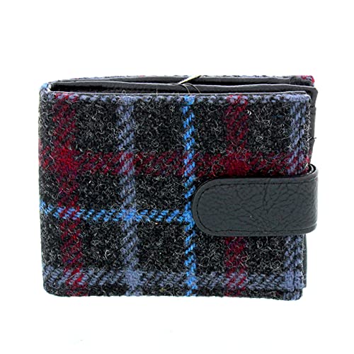 The Hat Company Glen Appin Harris Tweed Barra Wallet (Col. 48 Charcoal Check)