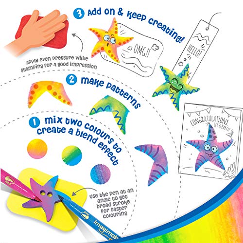 Image of Imagimake Stamp Art Ocean Coloring & Stamping Set for Girls & Boys 3 Years +, Multicolor